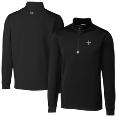 New Orleans Saints Cutter & Buck Traverse Stretch Quarter-Zip Top Black