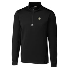 New Orleans Saints Cutter & Buck Traverse Stretch Quarter-Zip Top Black