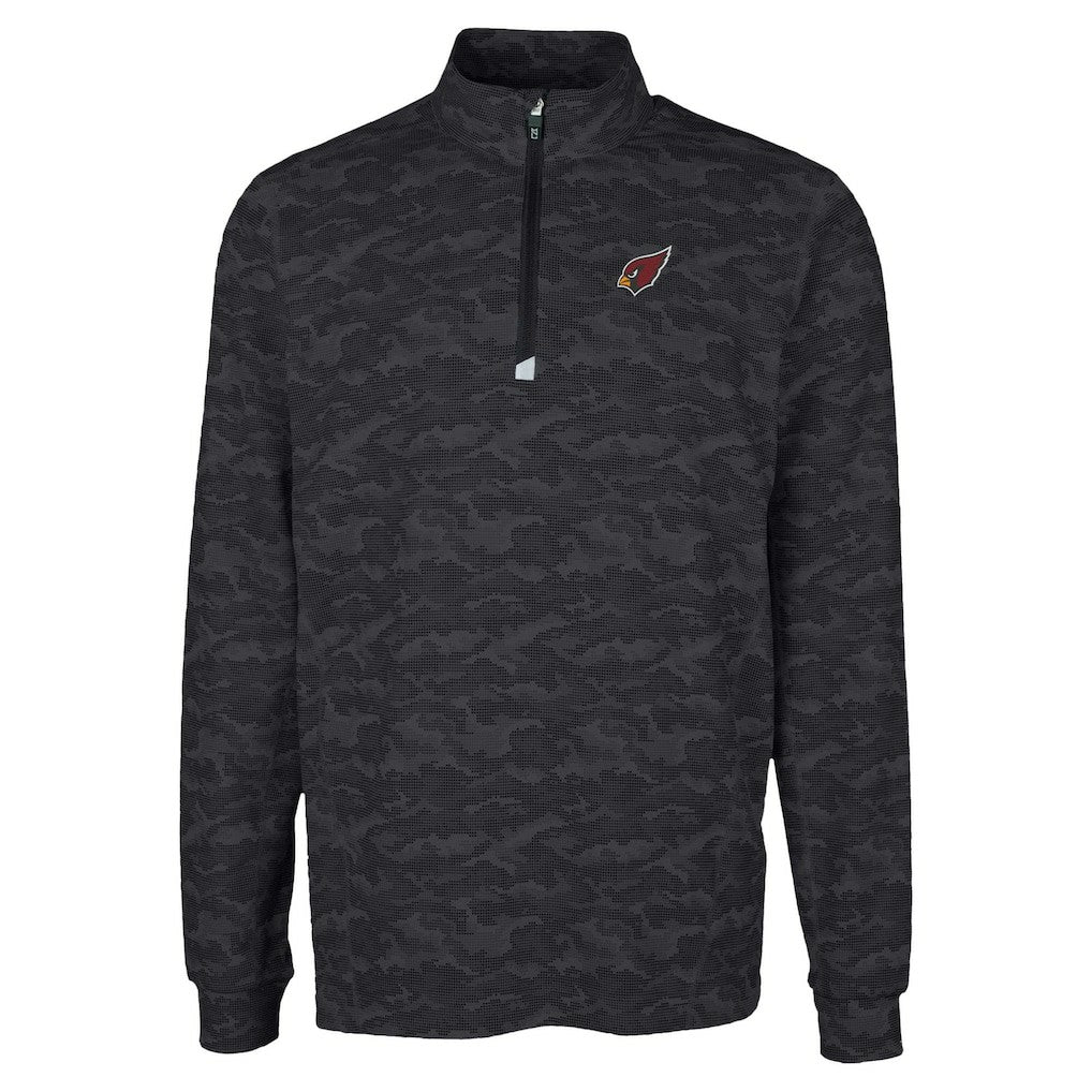 Arizona Cardinals Cutter & Buck Traverse Camo Print Stretch Quarter-Zip Top Black