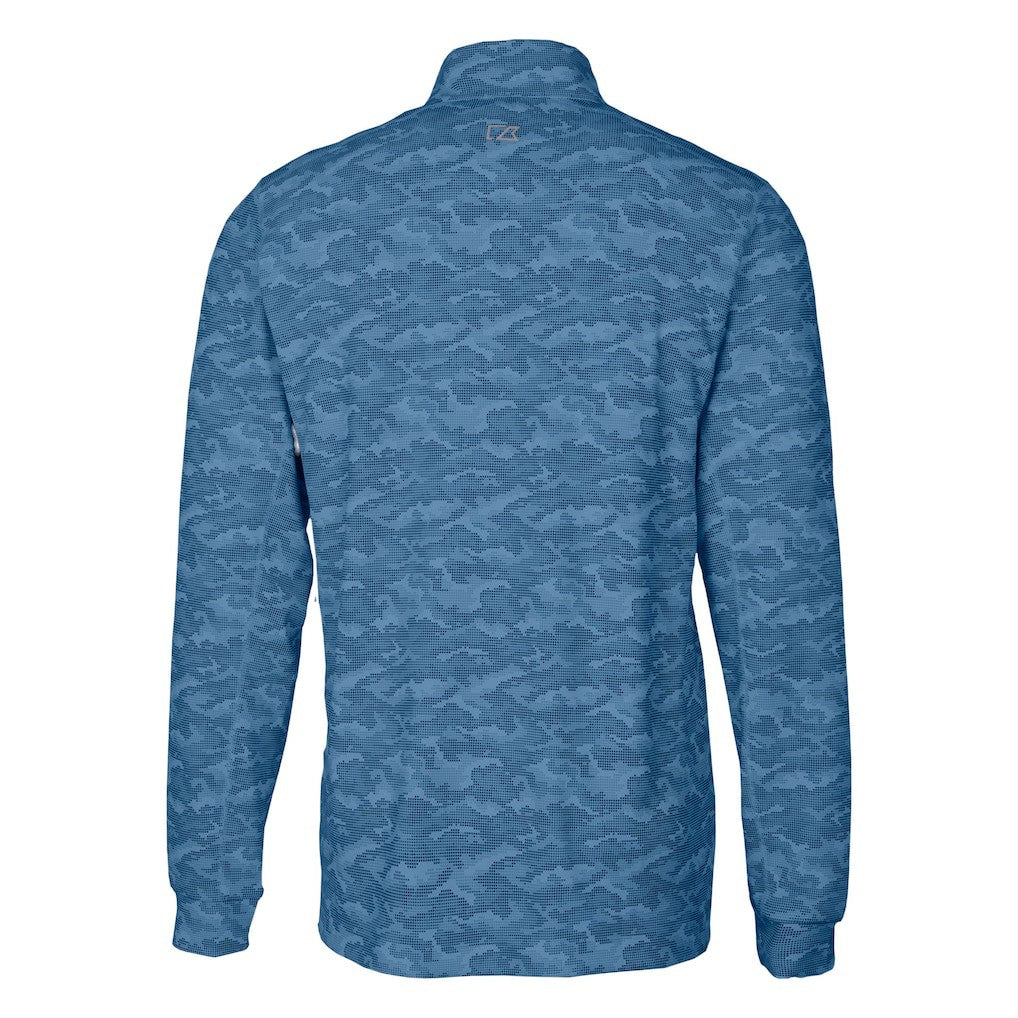 New York Giants Cutter & Buck Traverse Camo Print Stretch Quarter-Zip Top Navy