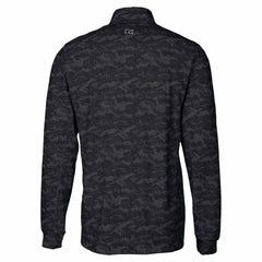Detroit Lions Cutter & Buck Traverse Camo Print Stretch Quarter-Zip Top Black