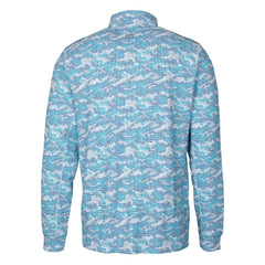 Indianapolis Colts Cutter & Buck Traverse Camo Print Stretch Quarter-Zip Pullover Top Blue