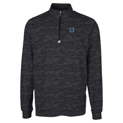 Indianapolis Colts Cutter & Buck Traverse Camo Print Stretch Quarter-Zip Top Black