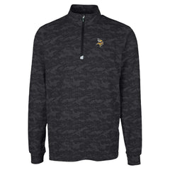 Minnesota Vikings Cutter & Buck Traverse Camo Print Stretch Quarter-Zip Top Black