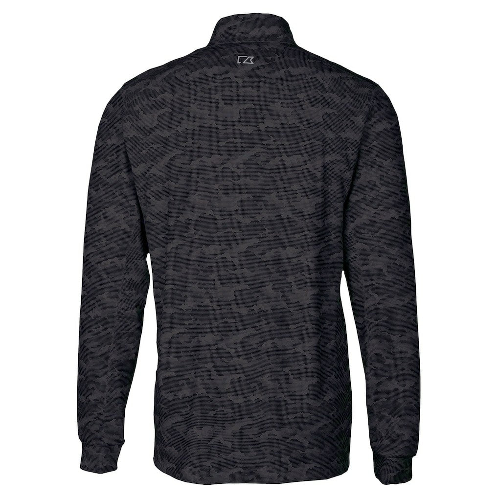 New Orleans Saints Cutter & Buck Traverse Camo Print Stretch Quarter-Zip Top Black
