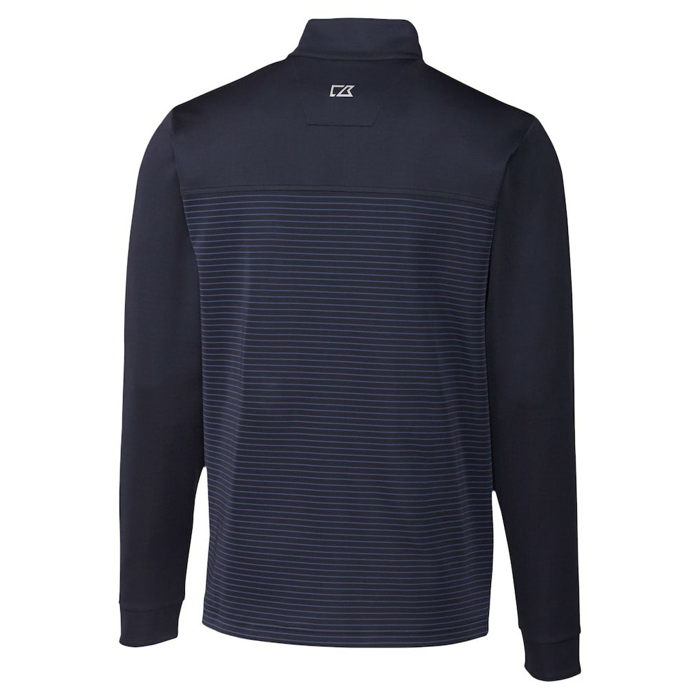 Seattle Seahawks Cutter & Buck Traverse Stripe Stretch DryTec Quarter-Zip Top Navy