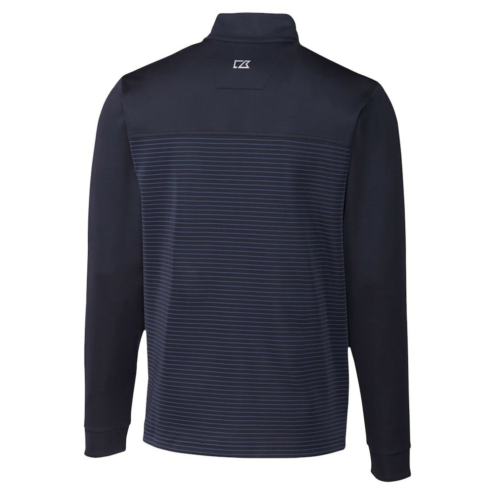 Seattle Seahawks Cutter & Buck Traverse Stripe Stretch DryTec Quarter-Zip Top Navy
