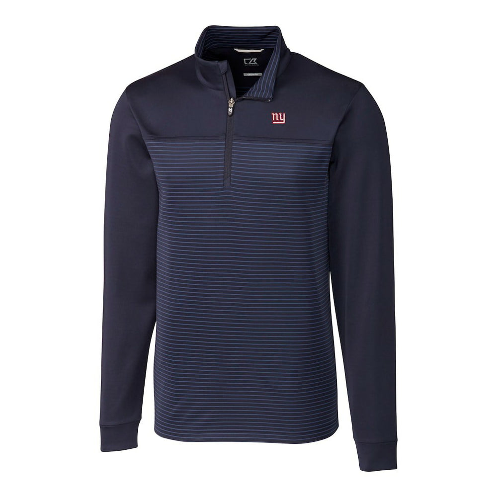 New York Giants Cutter & Buck Traverse Stripe Stretch DryTec Quarter-Zip Top Navy