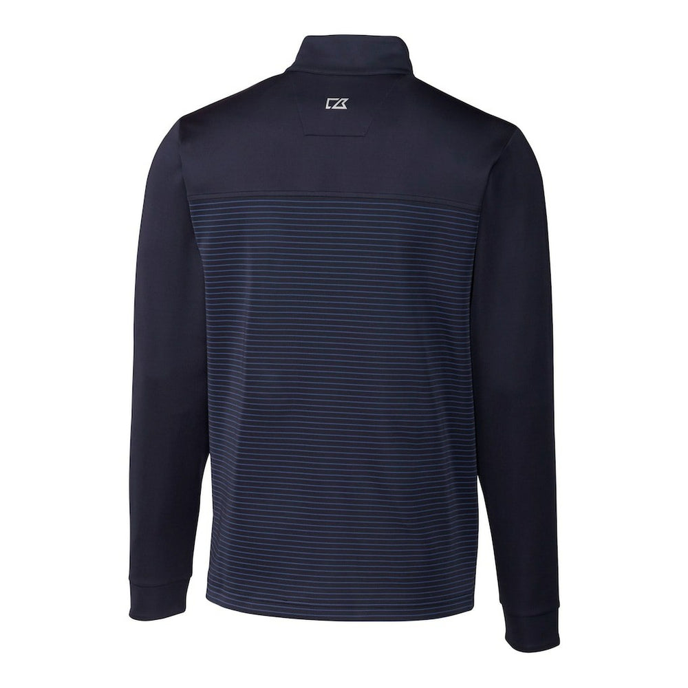New York Giants Cutter & Buck Traverse Stripe Stretch DryTec Quarter-Zip Top Navy