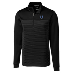 Indianapolis Colts Cutter & Buck Traverse Stripe Stretch DryTec Quarter-Zip Top Black