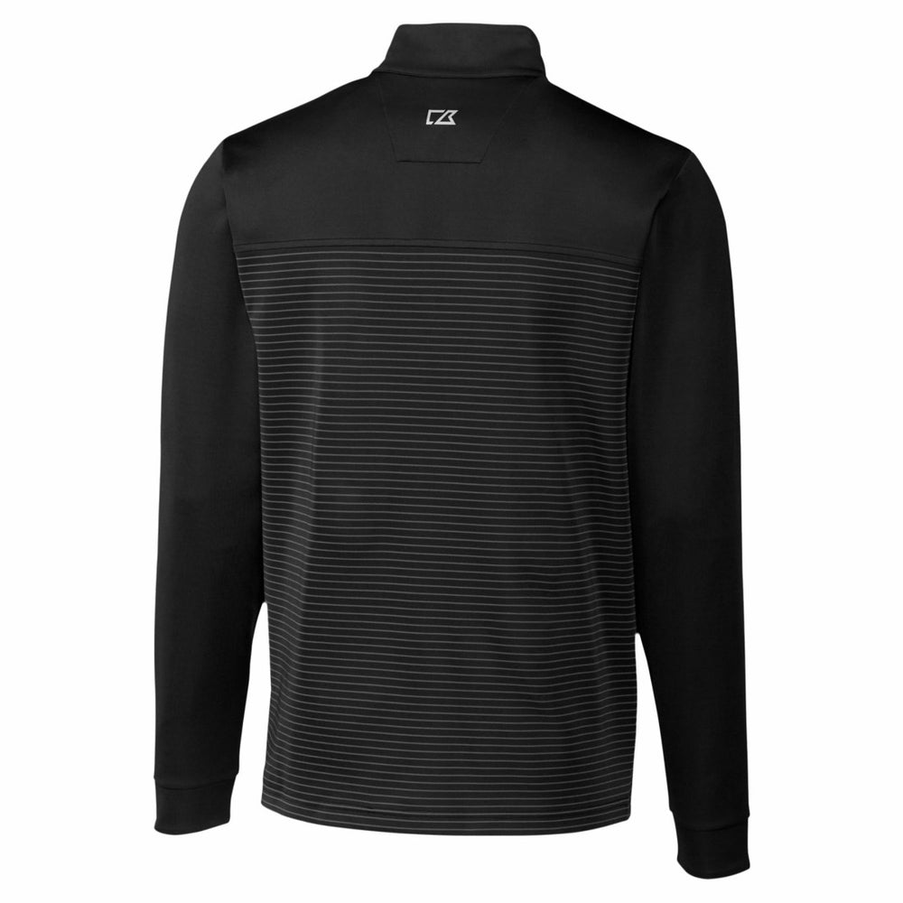 Detroit Lions Cutter & Buck Traverse Stripe Stretch DryTec Quarter-Zip Top Black