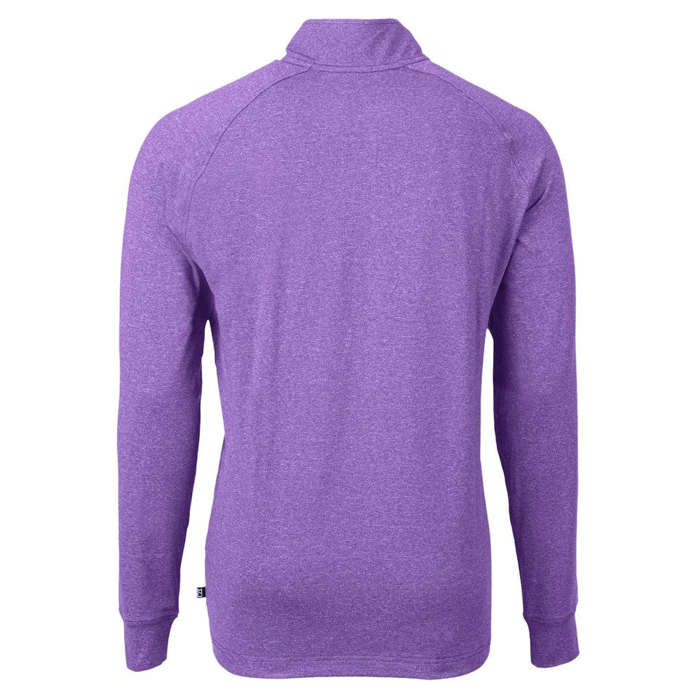 Baltimore Ravens Cutter & Buck Adapt Eco Raglan Quarter-Zip Jacket Heather Purple