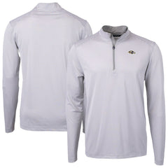 Baltimore Ravens Cutter & Buck Virtue Eco Pique Micro Stripe Quarter-Zip Jacket Gray