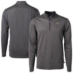 Baltimore Ravens Cutter & Buck Virtue Eco Pique Micro Stripe Quarter-Zip Jacket Black