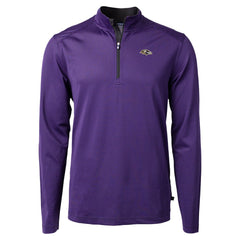 Baltimore Ravens Cutter & Buck Virtue Eco Pique Micro Stripe Quarter-Zip Jacket Purple