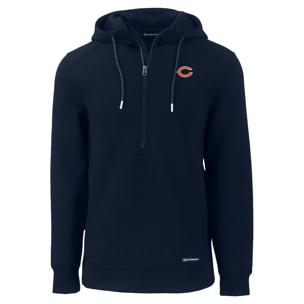 Chicago Bears Cutter & Buck Roam Eco Recycled Half-Zip Hoodie Navy