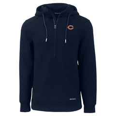 Chicago Bears Cutter & Buck Roam Eco Recycled Half-Zip Hoodie Navy