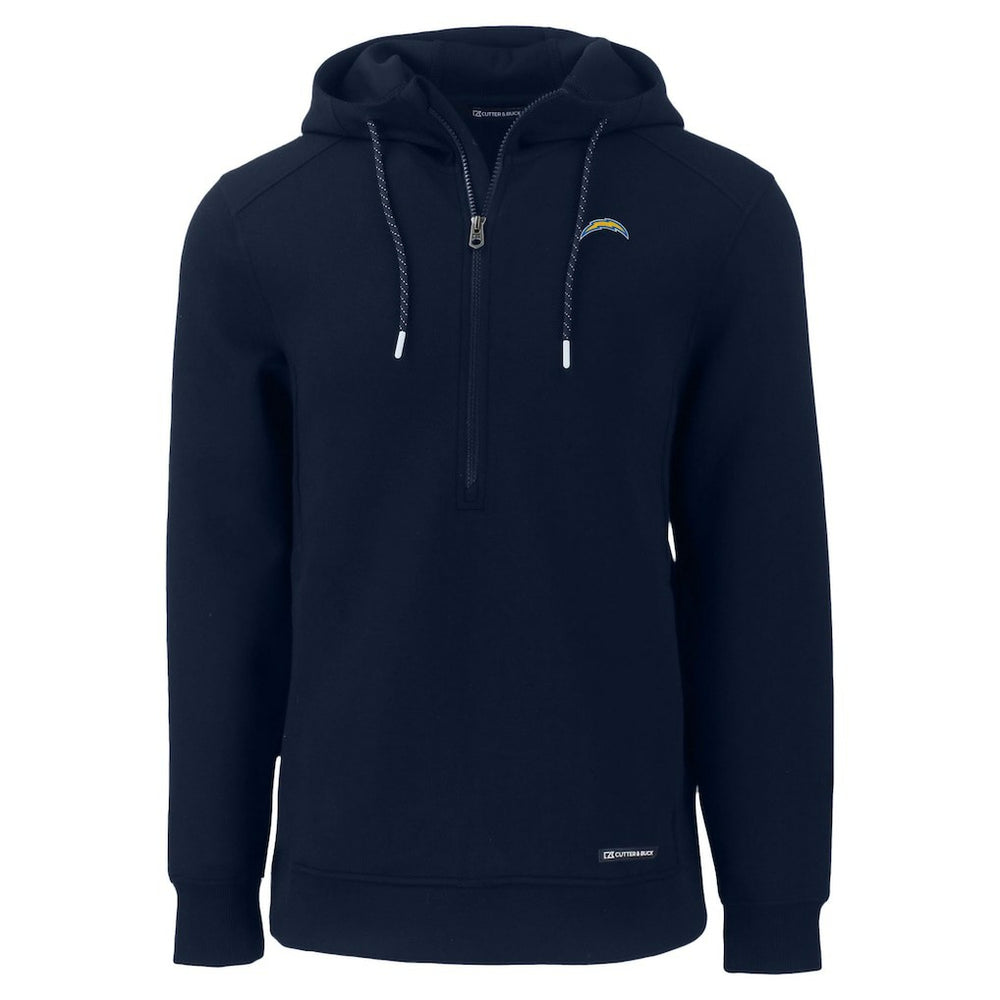 Los Angeles Chargers Cutter & Buck Roam Eco Recycled Half-Zip Hoodie Navy