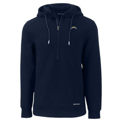 Los Angeles Chargers Cutter & Buck Roam Eco Recycled Half-Zip Hoodie Navy