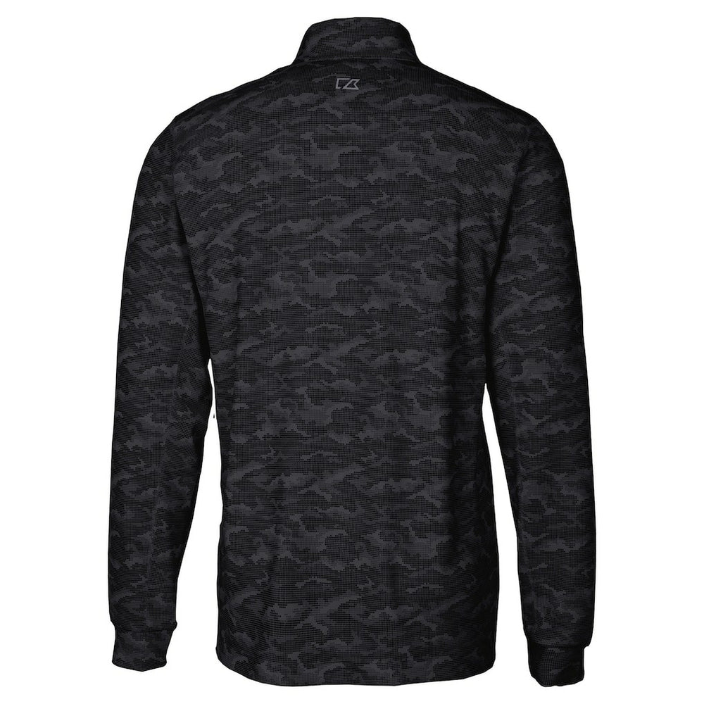Miami Dolphins Cutter & Buck Big & Tall Traverse Eco Camo Tri-Blend DryTec Quarter-Zip Jacket Black