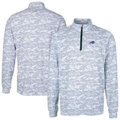 Buffalo Bills Cutter & Buck Big & Tall Traverse Eco Camo Tri-Blend DryTec Quarter-Zip Jacket Charcoal