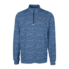 New England Patriots Cutter & Buck Big & Tall Traverse Eco Camo Tri-Blend DryTec Quarter-Zip Jacket Navy