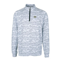 Green Bay Packers Cutter & Buck Big & Tall Traverse Eco Camo Tri-Blend DryTec Quarter-Zip Jacket Charcoal