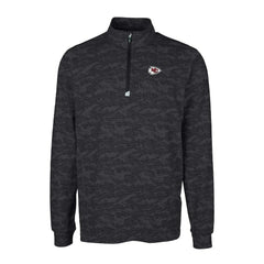 Kansas City Chiefs Cutter & Buck Big & Tall Traverse Eco Camo Tri-Blend DryTec Quarter-Zip Jacket Black