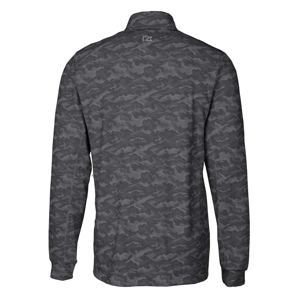 Kansas City Chiefs Cutter & Buck Big & Tall Traverse Eco Camo Tri-Blend DryTec Quarter-Zip Jacket Black