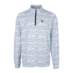 Minnesota Vikings Cutter & Buck Big & Tall Traverse Eco Camo Tri-Blend DryTec Quarter-Zip Jacket Charcoal