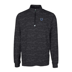 Indianapolis Colts Cutter & Buck Big & Tall Traverse Eco Camo Tri-Blend DryTec Quarter-Zip Jacket Black