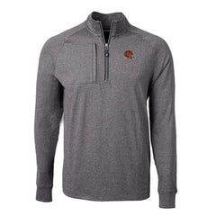 Cincinnati Bengals Cutter & Buck Big & Tall Adapt Eco Raglan Quarter-Zip Jacket Heather Black