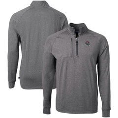 Tampa Bay Buccaneers Cutter & Buck Big & Tall Adapt Eco Raglan Quarter-Zip Jacket Heather Black