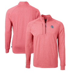 Buffalo Bills Cutter & Buck Big & Tall Adapt Eco Raglan Quarter-Zip Jacket Heather Red