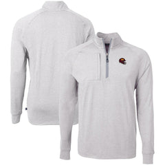 Washington Commanders Cutter & Buck Big & Tall Adapt Eco Raglan Quarter-Zip Jacket Heather Gray