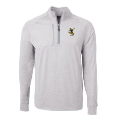 Pittsburgh Steelers Cutter & Buck Big & Tall Adapt Eco Raglan Quarter-Zip Jacket Heather Gray