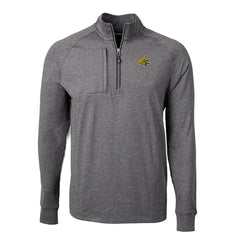 Green Bay Packers Cutter & Buck Big & Tall Adapt Eco Raglan Quarter-Zip Jacket Heather Black