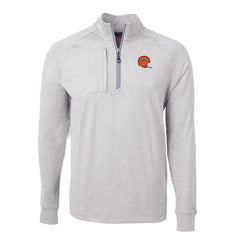 Cincinnati Bengals Cutter & Buck Big & Tall Adapt Eco Raglan Quarter-Zip Jacket Heather Gray
