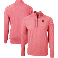 Kansas City Chiefs Cutter & Buck Big & Tall Adapt Eco Raglan Quarter-Zip Jacket Heather Red