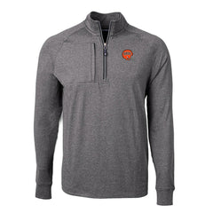 Cincinnati Bengals Cutter & Buck Big & Tall Adapt Eco Raglan Quarter-Zip Jacket Heather Black