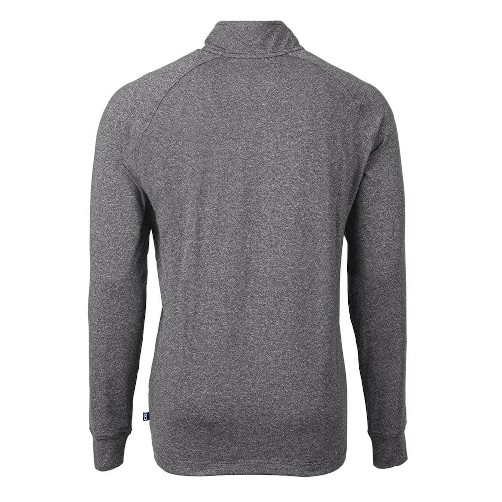 Cincinnati Bengals Cutter & Buck Big & Tall Adapt Eco Raglan Quarter-Zip Jacket Heather Black