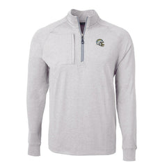 Los Angeles Chargers Cutter & Buck Big & Tall Adapt Eco Raglan Quarter-Zip Jacket Heather Gray