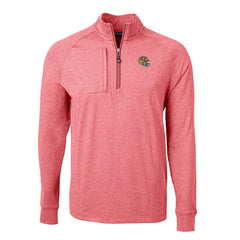 San Francisco 49ers Cutter & Buck Big & Tall Adapt Eco Raglan Quarter-Zip Jacket Heather Scarlet