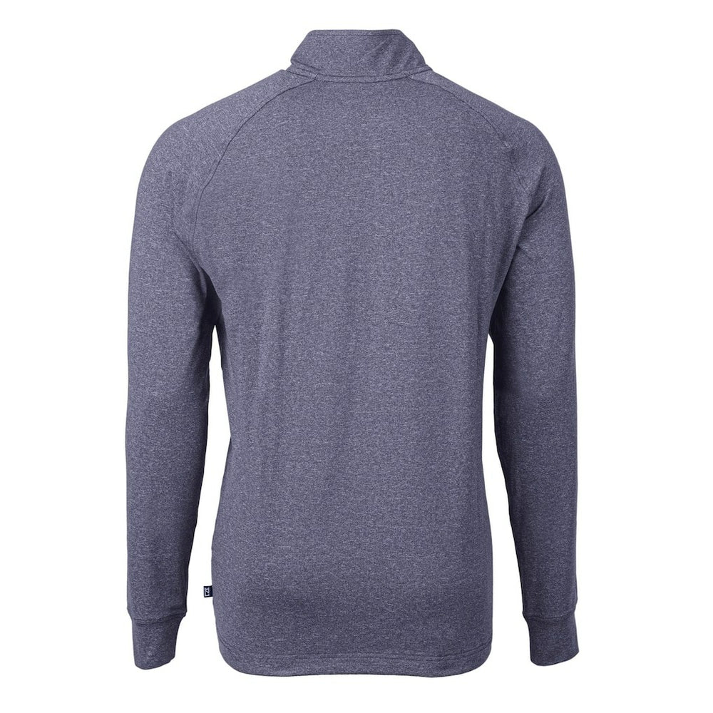 Seattle Seahawks Cutter & Buck Big & Tall Adapt Eco Raglan Quarter-Zip Jacket Heather Navy