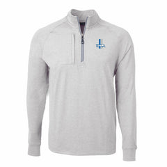 Detroit Lions Cutter & Buck Big & Tall Adapt Eco Raglan Quarter-Zip Jacket Heather Gray