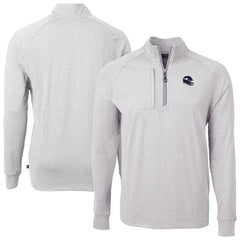 Minnesota Vikings Cutter & Buck Big & Tall Adapt Eco Raglan Quarter-Zip Jacket Heather Gray