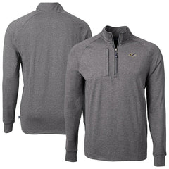 Baltimore Ravens Cutter & Buck Big & Tall Adapt Eco Raglan Quarter-Zip Jacket Heather Black