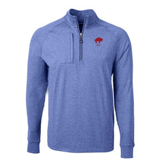 Buffalo Bills Cutter & Buck Big & Tall Adapt Eco Raglan Quarter-Zip Jacket Heather Royal