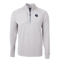 New York Giants Cutter & Buck Big & Tall Adapt Eco Raglan Quarter-Zip Jacket Heather Gray