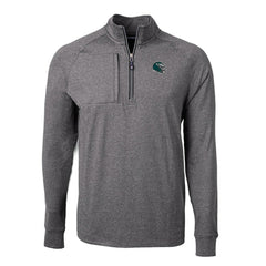 Philadelphia Eagles Cutter & Buck Big & Tall Adapt Eco Raglan Quarter-Zip Jacket Heather Black